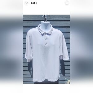 Mens XL FootJoy White Ponte Knit Polo Golf Shirt